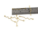 10 x Raw Brass Shaped Wire Links, 40mm Brass Eyepin Connectors (C0716)