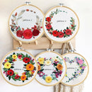 Full Embroidery Kit for Beginners, Floral Wreath Pattern