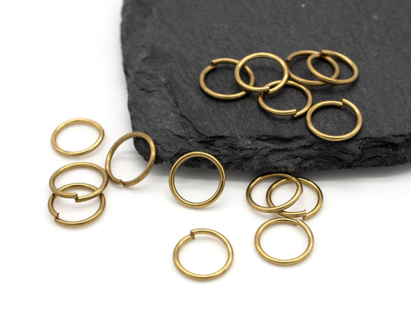 20 x 12mm Brass Jump Rings, Large Open Round Linking Rings (C0625)