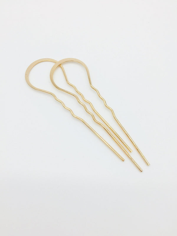 2 x Extra Large Champagne Gold Bobby Pins, 103mm (0727)