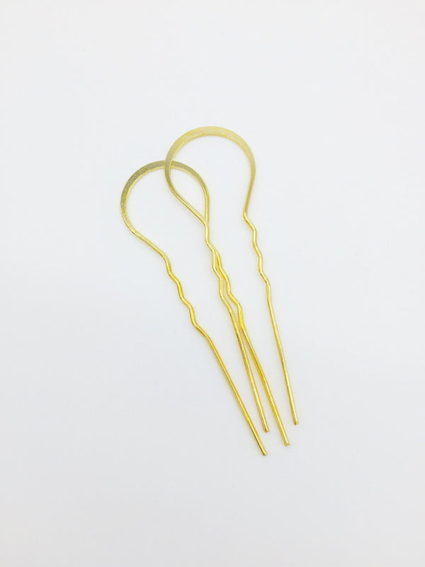 2 x Extra Large Gold Plated Bobby Pins, 103mm (0720)