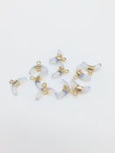 1 x Gold Plated Crescent Moon Opalite Pendant, 16x11.5mm (2736)