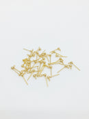 1 pair x 18K Gold Plated Stainless Steel Ball Earring Studs, 11x3mm (2725)