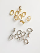 12 x Rhodium or Gold Setting for Oval Cut Crystals, Prong Setting for Rhinestones, 13x18mm (3128)