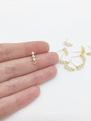 1 pair x Dainty Pearl Bar Earring Stud Blanks with Loops (2695)