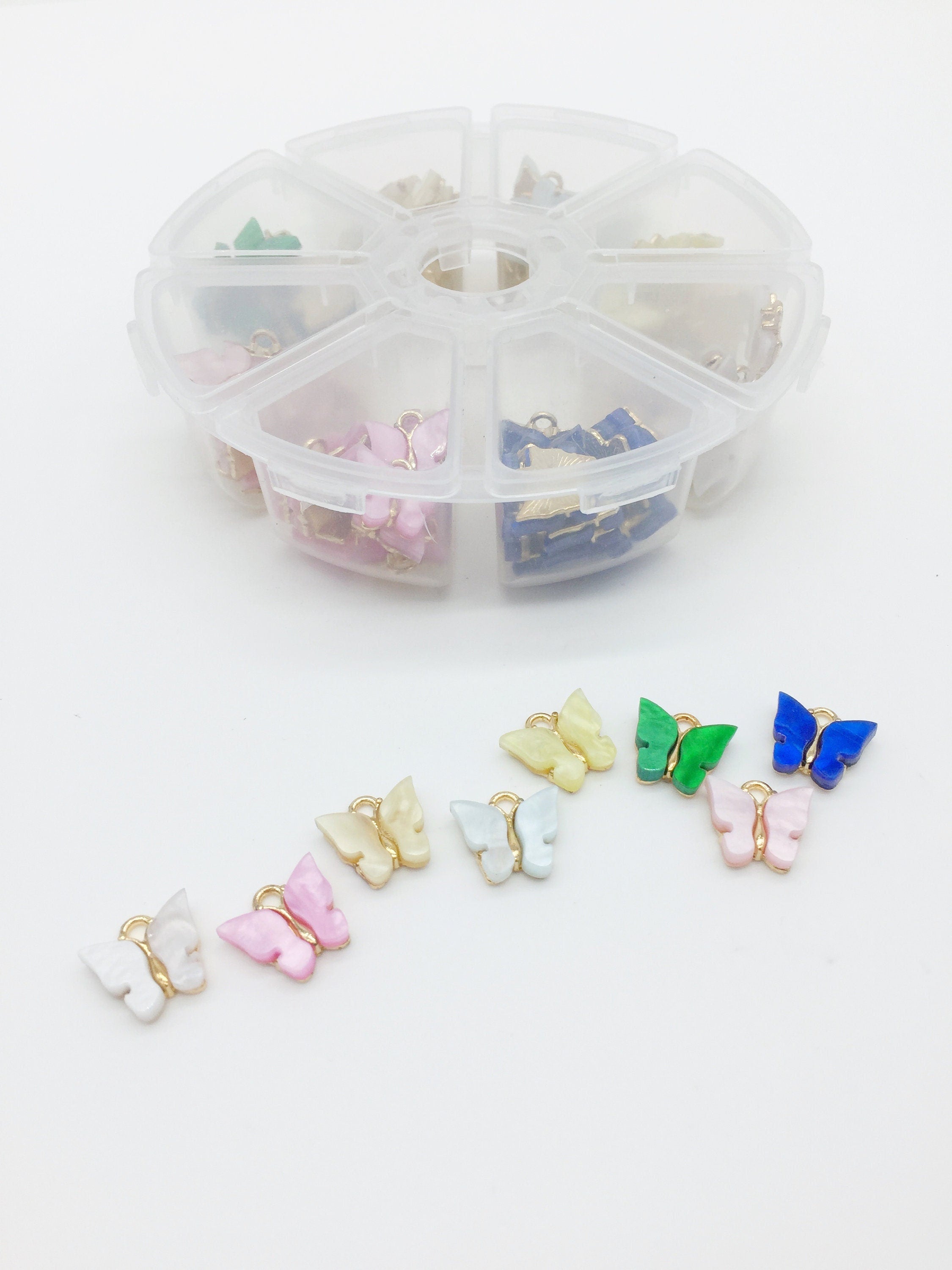 96 x Gold Plated Resin Butterfly Charms, 12.5x13mm