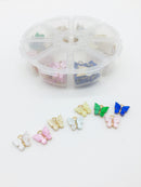 96 x Gold Plated Resin Butterfly Charms, 12.5x13mm