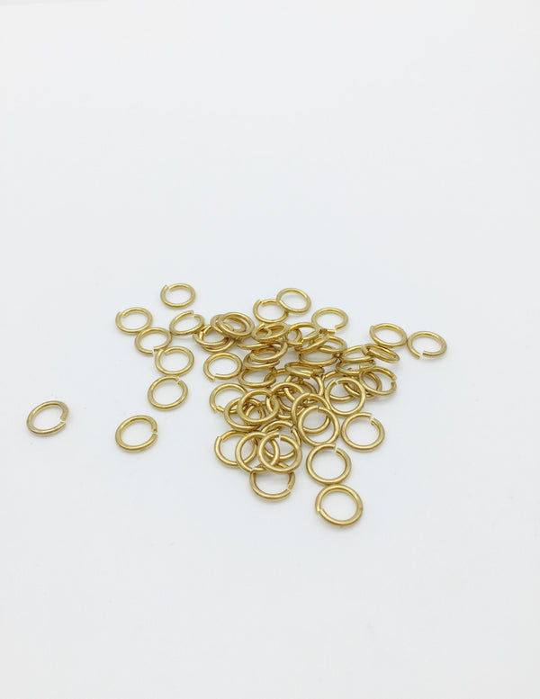 80 x 8mm Raw Brass Jump Rings, 8x1.2mm Round Open Rings (C0715)