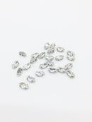 24 x 5x10mm Rhodium Clear Glass Navette Rhinestones, Sew-on Crystals (2795)