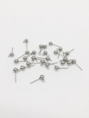 6 pairs x Stainless Steel Ball Earring Studs, 5x11mm (2722)
