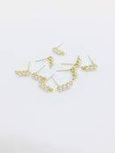 1 pair x Dainty Pearl Bar Earring Stud Blanks with Loops (2695)