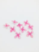 2 x Glossy Translucent Pink Flower Beads, 18x23mm (3142P)