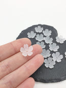 40 x Acrylic Frosted Flower Beads, 15mm (3249)