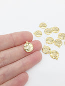 1 x 18K Gold Plated Compass Star Charm, 13x11mm (0161)