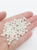 150 x Acrylic Ivory Pearl Beads Off-white Pearls, 5mm (2478)