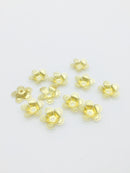 10 x Gold Flower Bead Caps, 16.5mm Metal Flower Beads