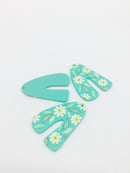 2 x Irregular Arch Daisy Pendants, 40x29mm Acrylic Earring Charms (2325)