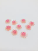 2 x Blush Pink Acrylic 3D Peony Flower Cabochons, 18mm (3145P)