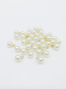 12 x Off-White Pearl Charms with Gold Steel Loop, 10mm (3090G)