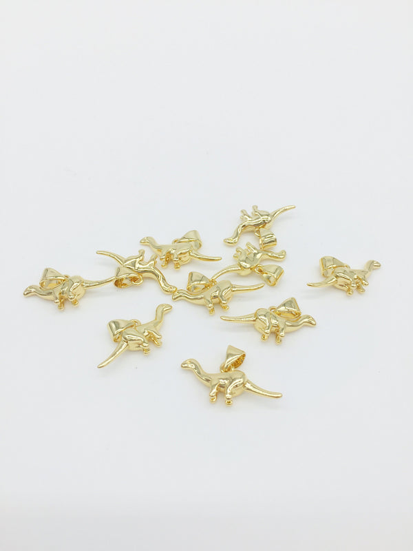 1 x 18K Gold Plated 3D Dinosaur Charm, 22x9.5mm