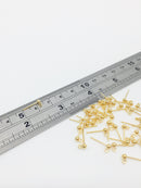 1 pair x 18K Gold Plated Ball Stud Earrings, 3mm Ball Posts (0359)