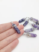 1 x Pointed Charoite Crystal Pendant, 43x13mm (0402)