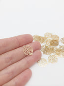 10 x Gold Plated Filigree Star Connectors, 17x13mm