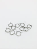 1 pair x Stainless Steel Tubular Earring Hoops, 13mm (1906S)