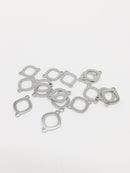 12 x Stainless Steel Smooth Rhombus Connectors, 19x14.5mm (0199)