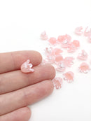 40 x Pearlised Light Pink Bell Flower Beads, 10x11mm (3198)