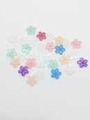 30 x Tiny Multicolour Resin Flower Beads, 11mm (3191)
