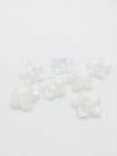 4 x Large Pearl White Flower Beads, 30mm Mother of Pearl Imitation Flowers (3215)