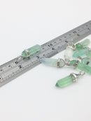 1 x Pointed Green Fluorite Healing Crystal Pendant with Bail, 43x13mm (0404)