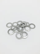 10 x Smooth Stainless Steel Round Connectors, 16mm