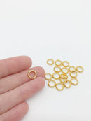 8 x Gold Plated Stainless Steel Twisted Hoop Connectors, 9mm (0390)