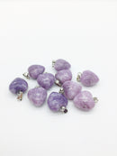 1 x Lilac Jade Puffy Heart Pendant, 19x15mm (0541)