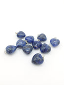 1 x Puffy Heart Sodalite Pendant, 19x15mm Gemstone Charm (1074)