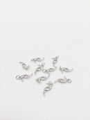 1 x Rhodium Plated Dainty Toucan Pendant with Cubic Zirconia, 14x7mm Minimalist Bird Charm (1093S)