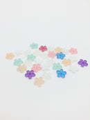 30 x Tiny Multicolour Resin Flower Beads, 11mm (3191)