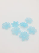 10 x Large Frosted Light Blue Flower Beads, 30mm (3204)