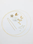 6 x Light Gold Flower Bud Bead Caps, 15x12mm