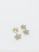 4 x Champagne Gold Crystal Flower Cabochons, 15mm