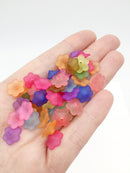 50 x Multicolour Lucite Flower Beads, 11mm Mixed Colour Flowers (3211)