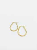 1 pair x Gold Plated Stainless Steel Tubular Teardrop Earring Blanks, 19x25mm (1736)