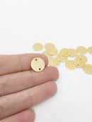 6 x 18K Gold Plated Textured Coin Connectors, 12mm (0463)