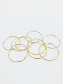 4 x 18K Gold Plated Circle Connectors, 35mm Gold Hoop Links (2448)