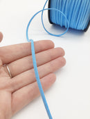 Cornflower Blue Faux Suede Cord, 3mm Soft Flat Cord (R1)