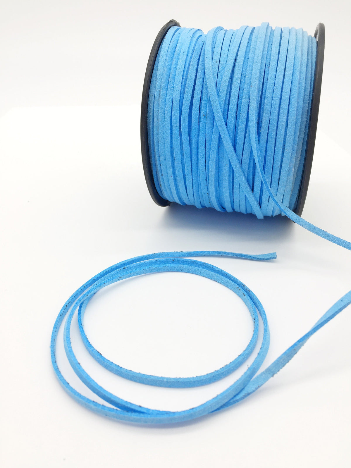 Cornflower Blue Faux Suede Cord, 3mm Soft Flat Cord (R1)