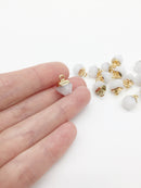 1 x Tiny White Jade Pendant, 13x9mm Minimalist Gemstone Charm (0523)