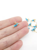 2 x 18K Gold Plated Hummingbird Charms, 14x9mm (1029)